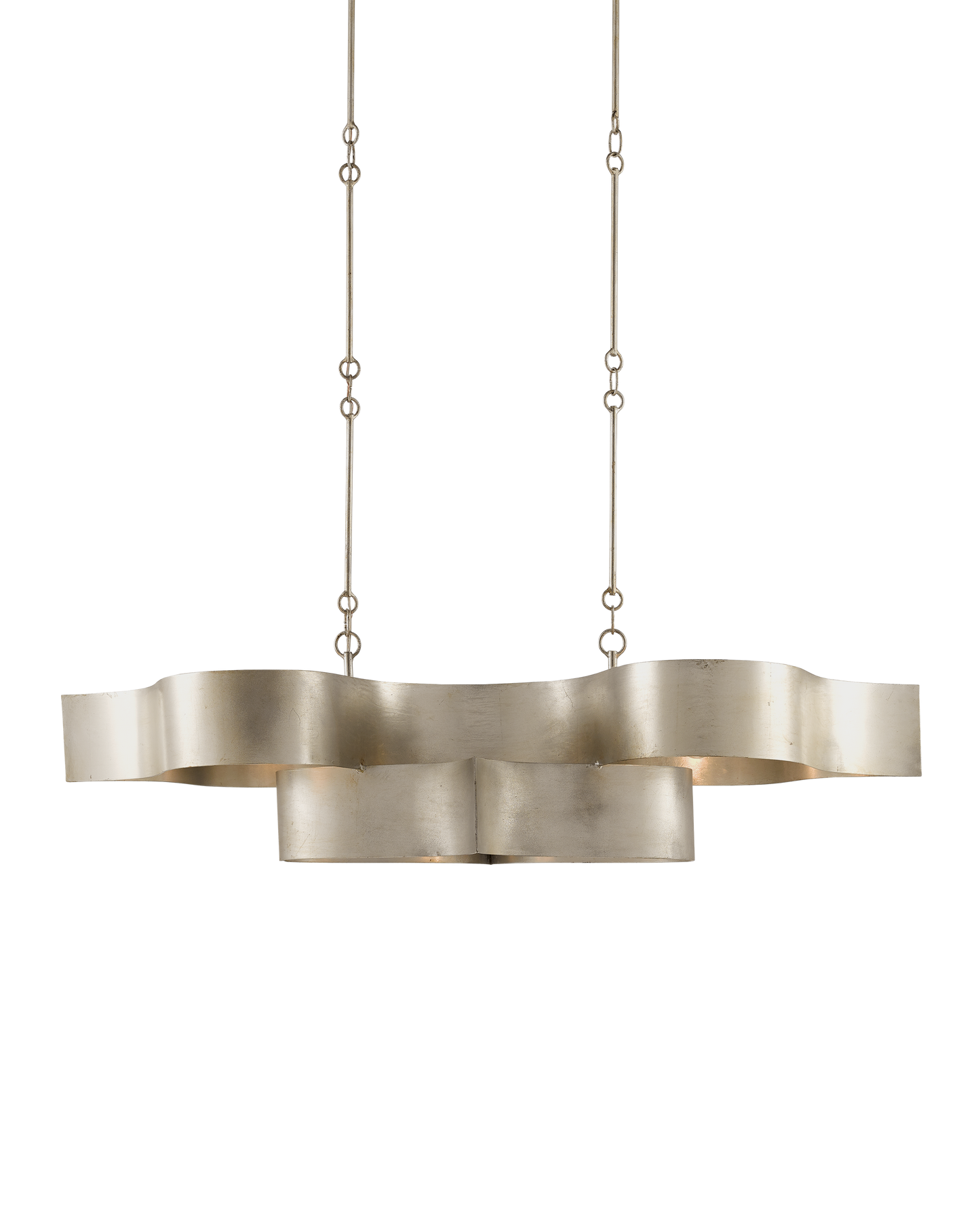 Grand Lotus Oval Silver Chandelier