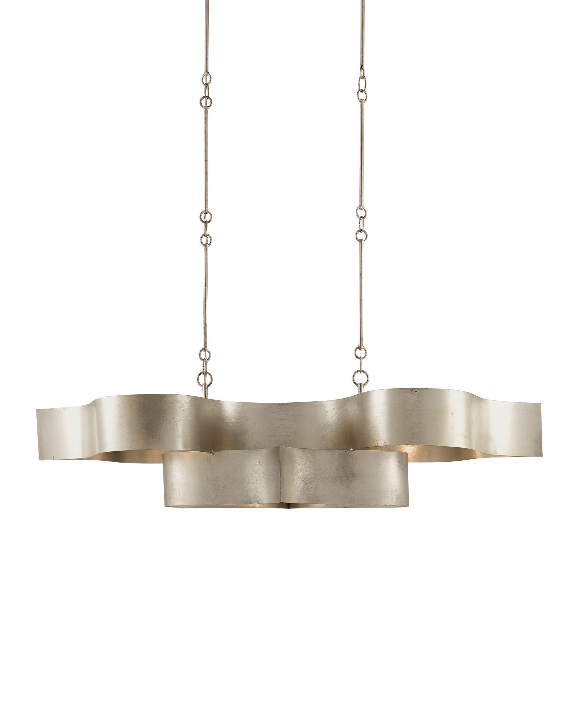 Grand Lotus Oval Silver Chandelier