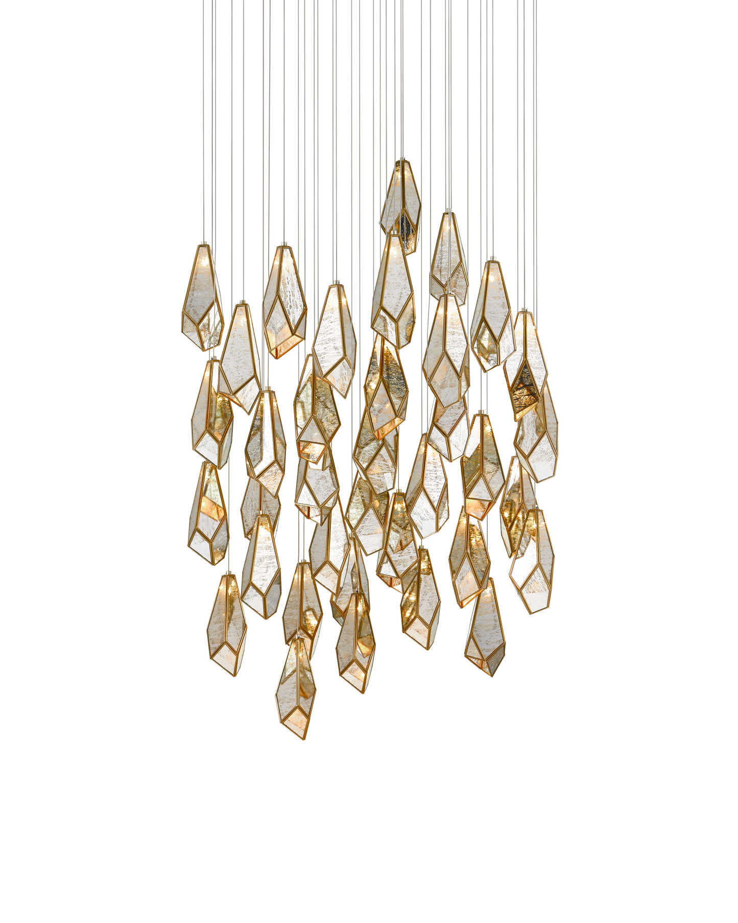 Glace Mirror 36-Light Round Multi-Drop Pendant