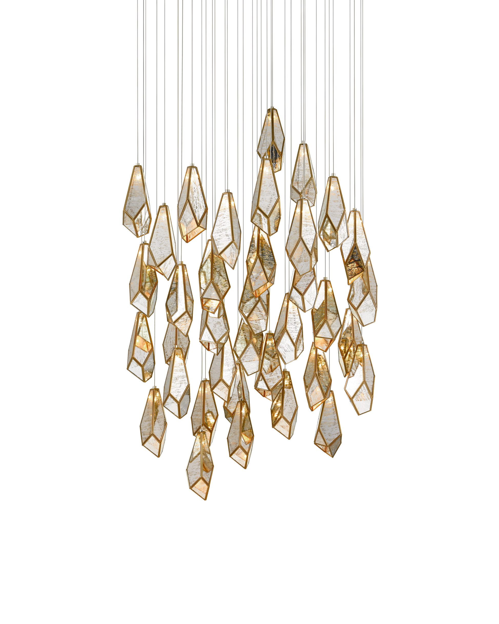 Glace Mirror 36-Light Round Multi-Drop Pendant