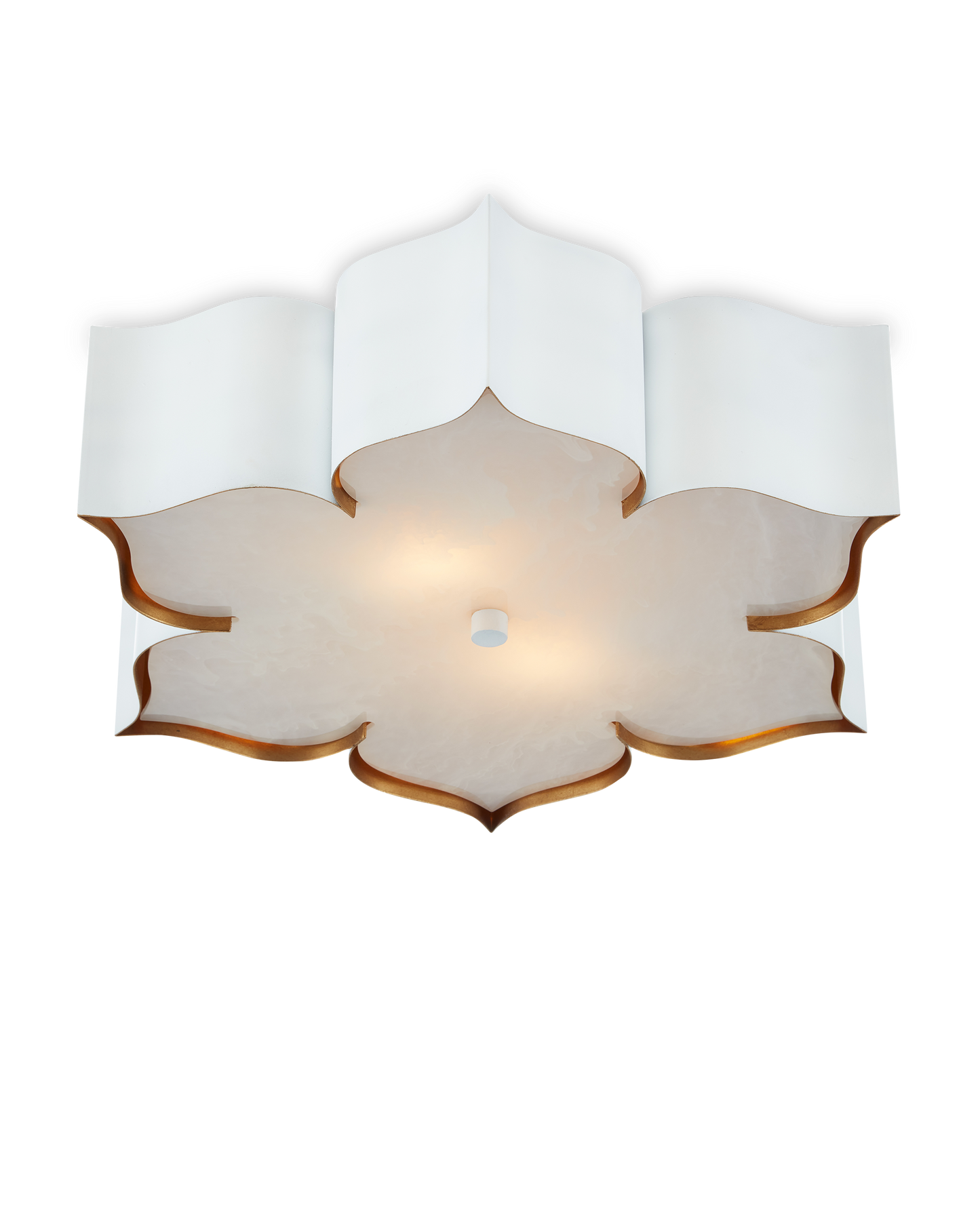 Grand Lotus White Flush Mount