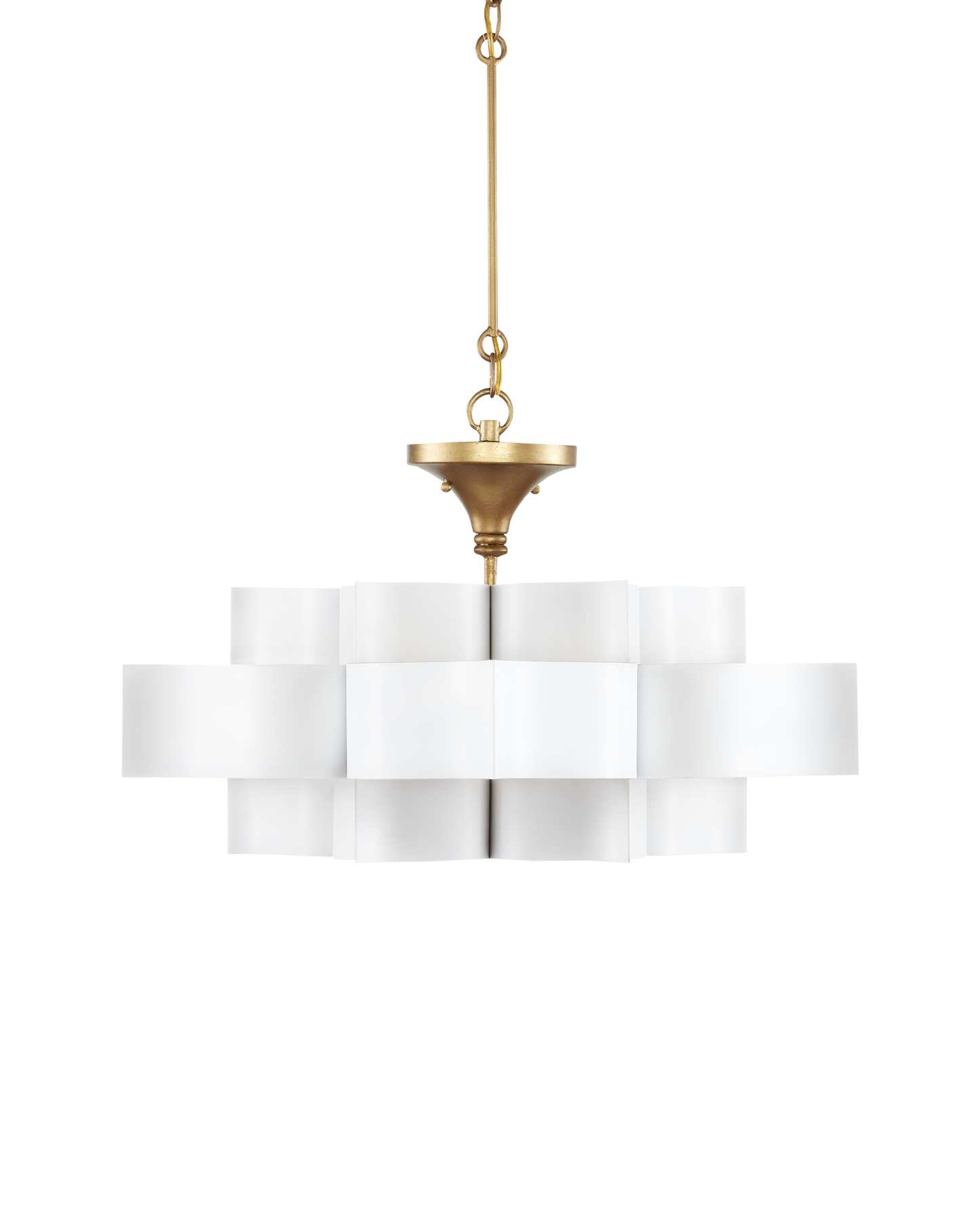 Grand Lotus Small White Chandelier