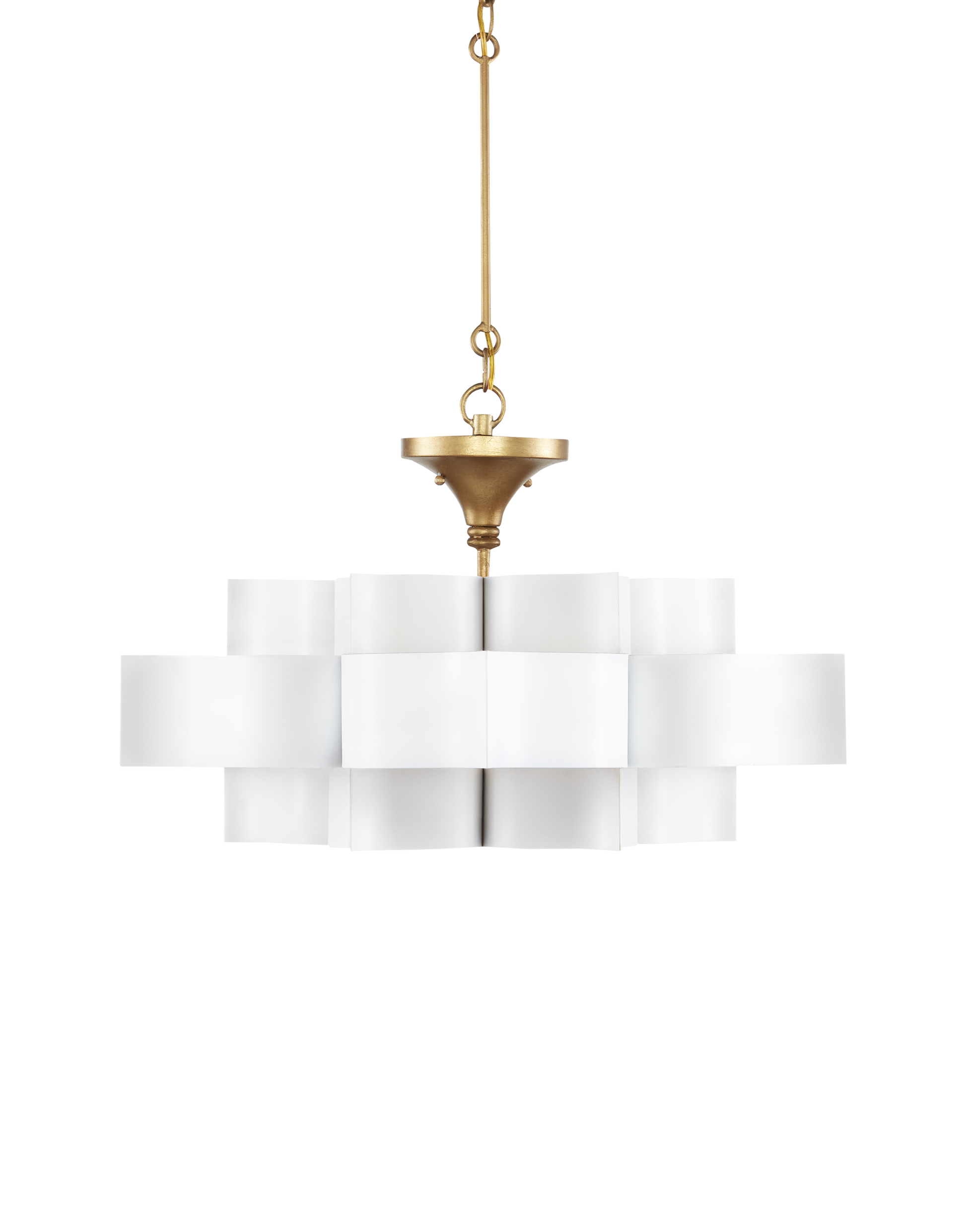 Grand Lotus Small White Chandelier