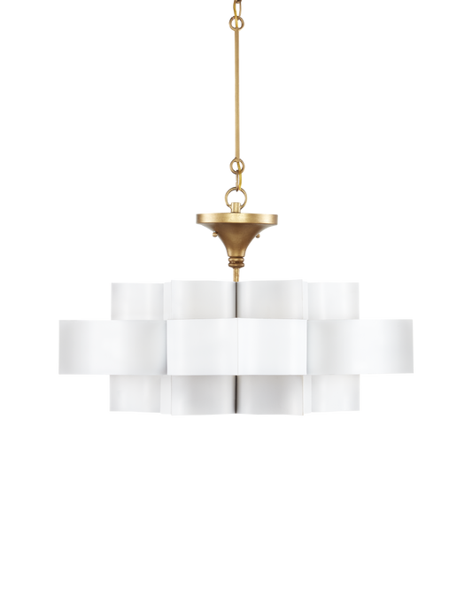 Grand Lotus Small White Chandelier