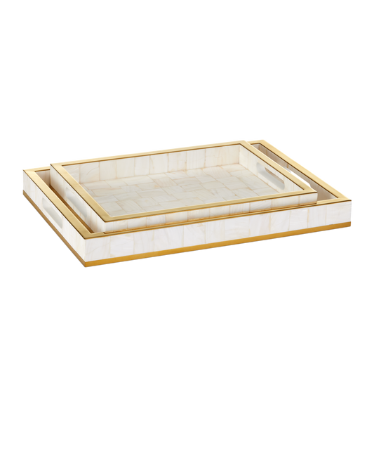 Casey Mother of Pearl Tray Set of 2