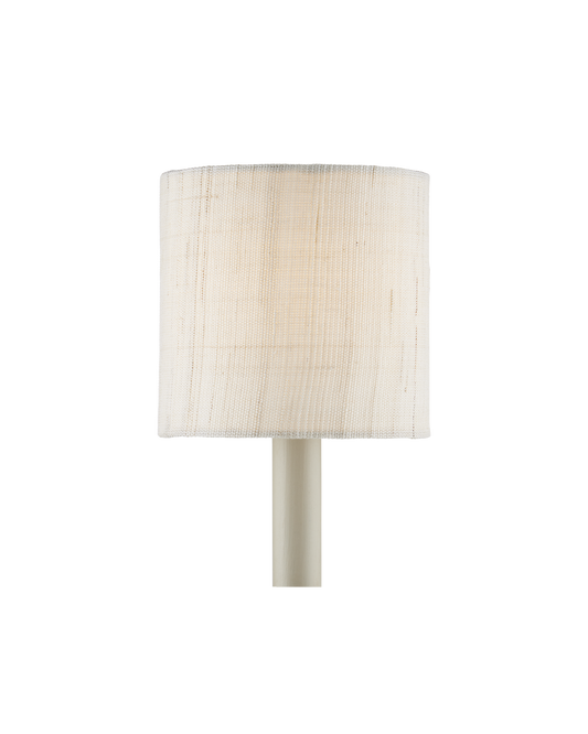 Ivory Fine Grasscloth Drum Chandelier Shade