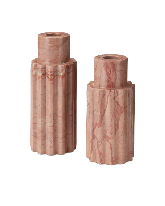 Penrose Pink Candle Holder Set of 2