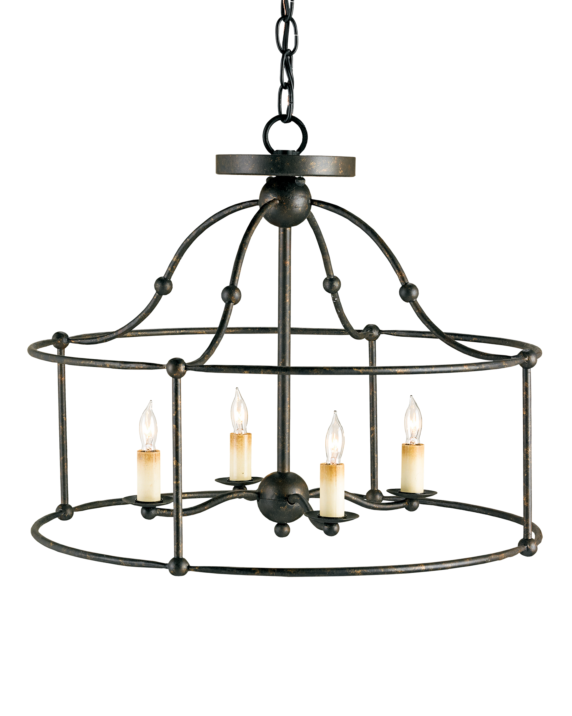 Fitzjames Black Semi-Flush Mount