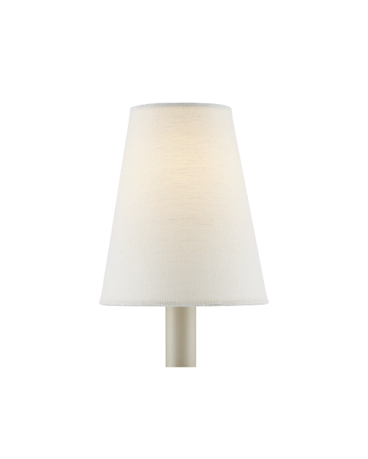 Off White Fine Grasscloth Tapered Chandelier Shade