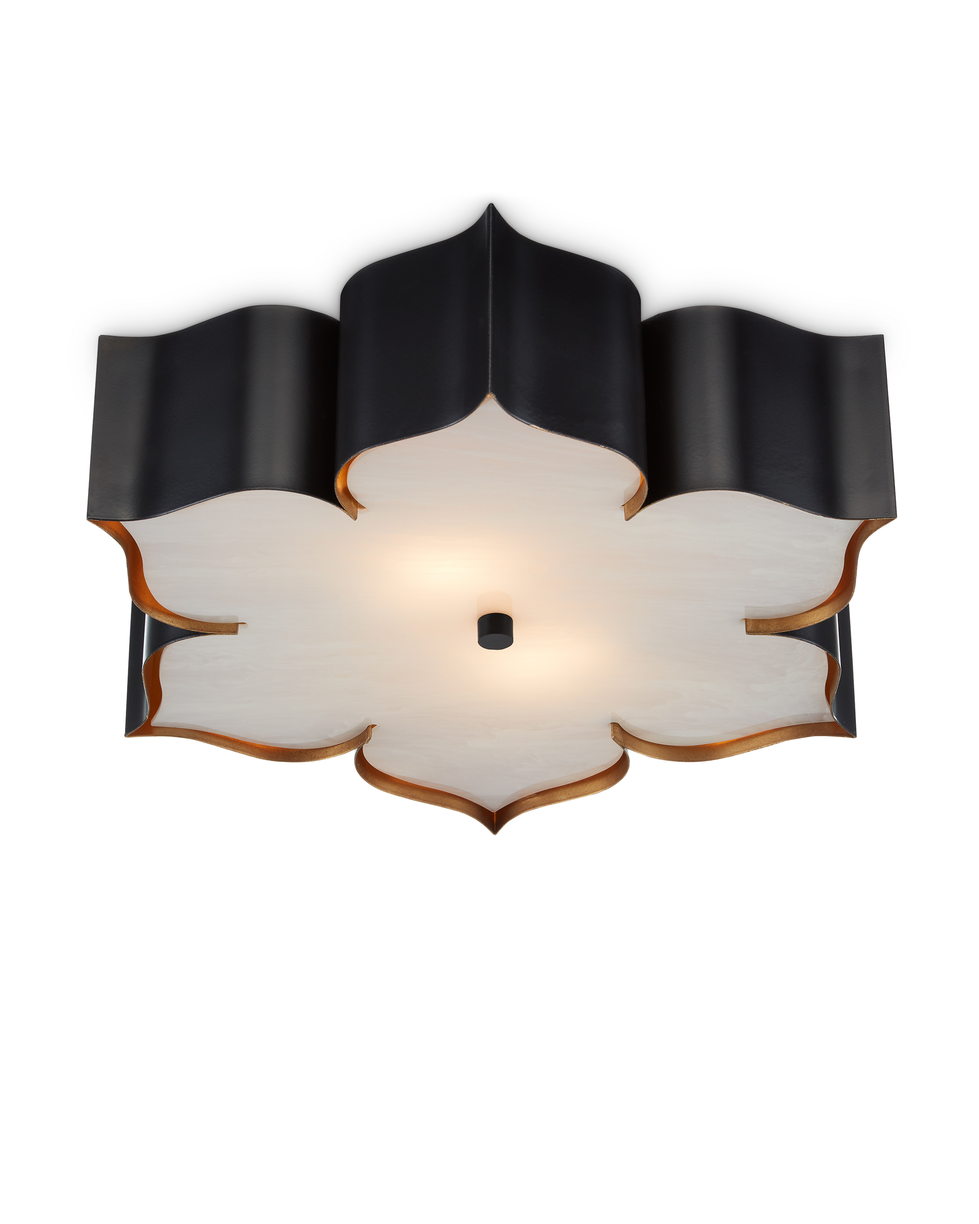 Grand Lotus Black Flush Mount