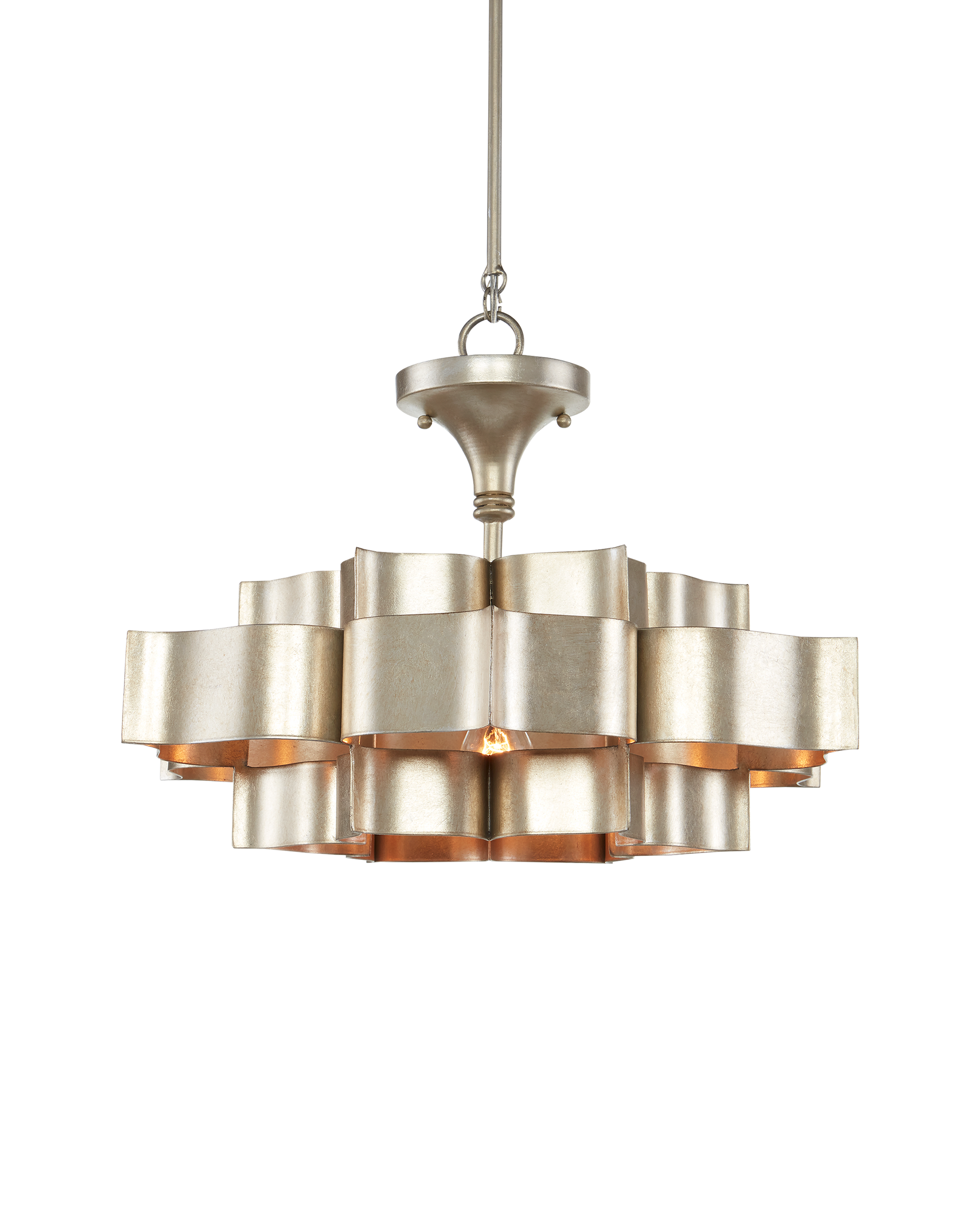 Grand Lotus Small Silver Chandelier
