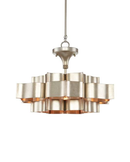 Grand Lotus Small Silver Chandelier