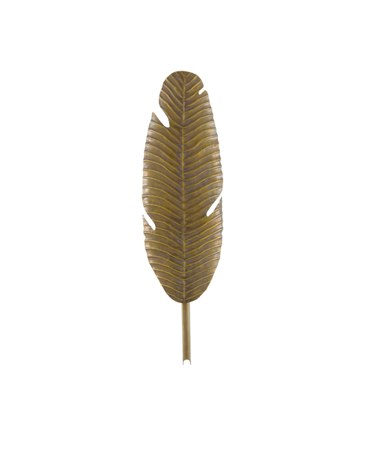 Tropical Brass Leaf Wall Sconce
