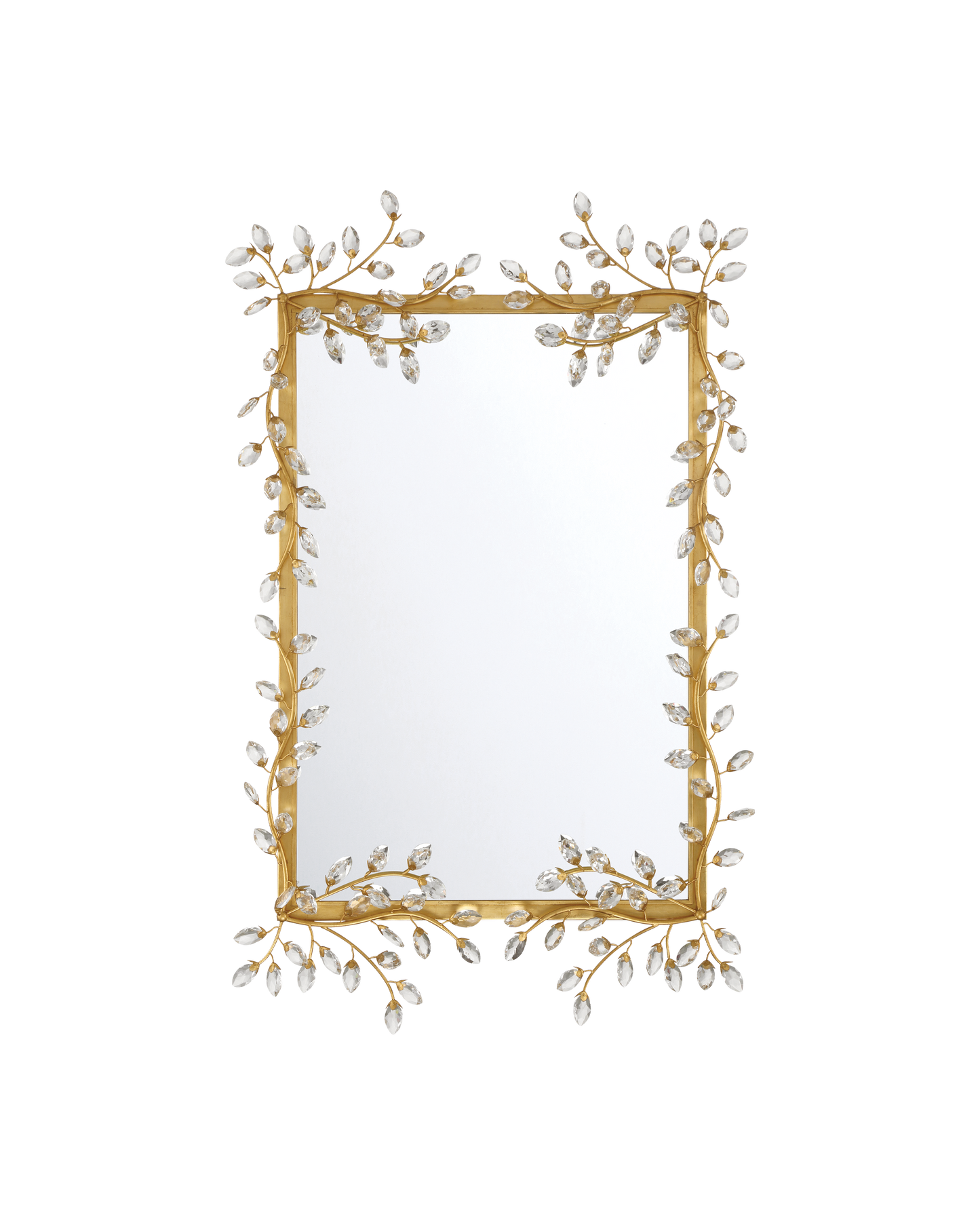 Forget-Me-Not Gold Rectangular Mirror
