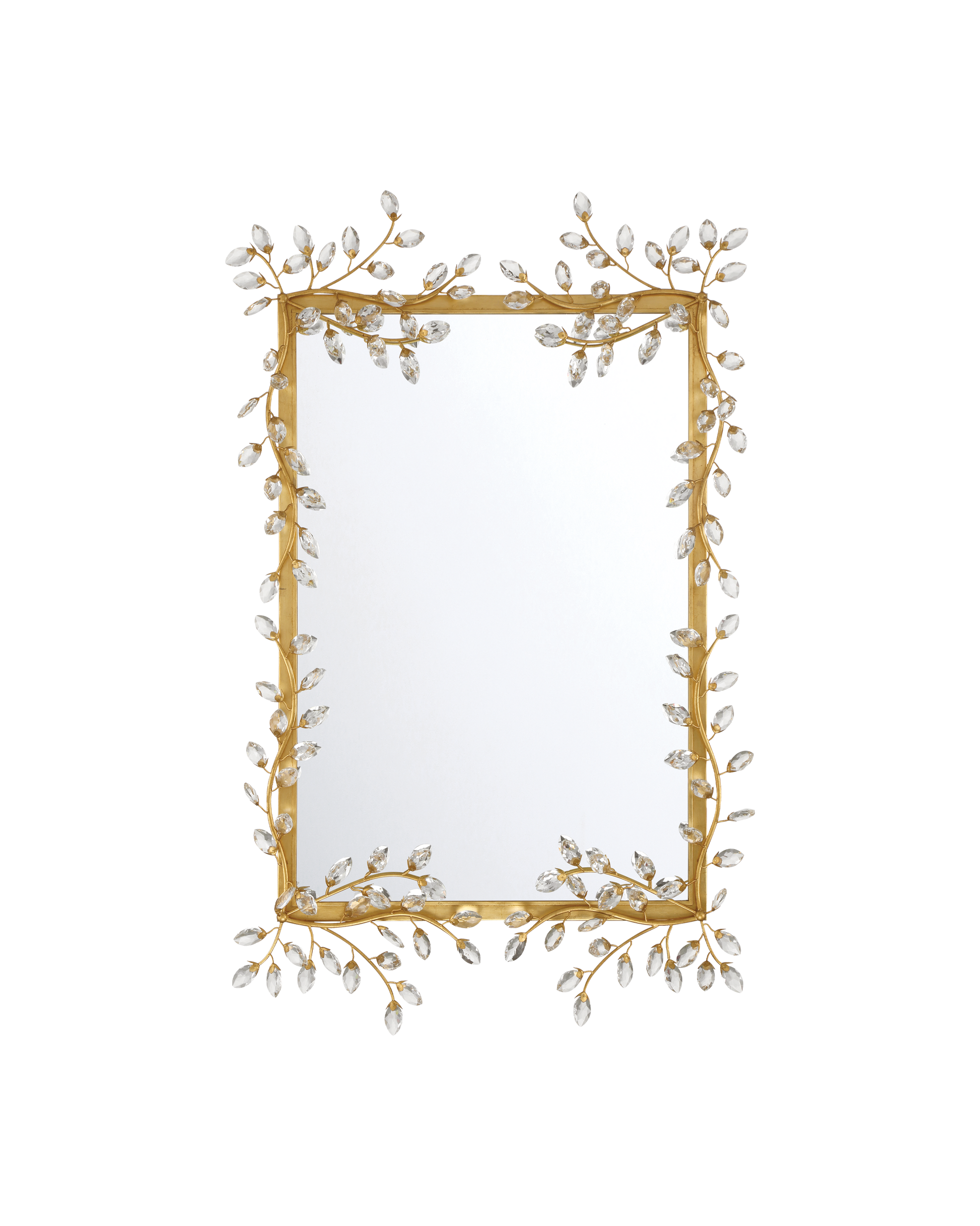 Forget-Me-Not Gold Rectangular Mirror