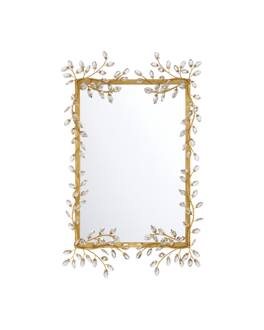 Forget-Me-Not Gold Rectangular Mirror