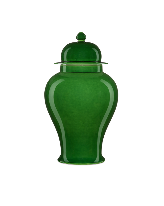 Imperial Green Large Temple Jar
