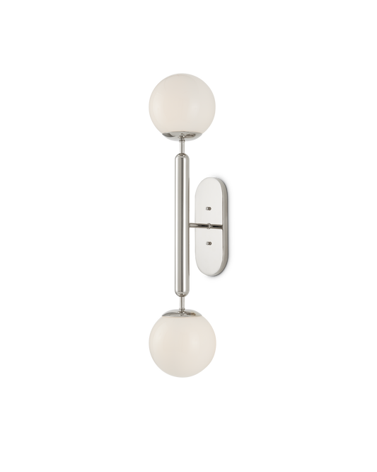 Barbican Double-Light Nickel Wall Sconce