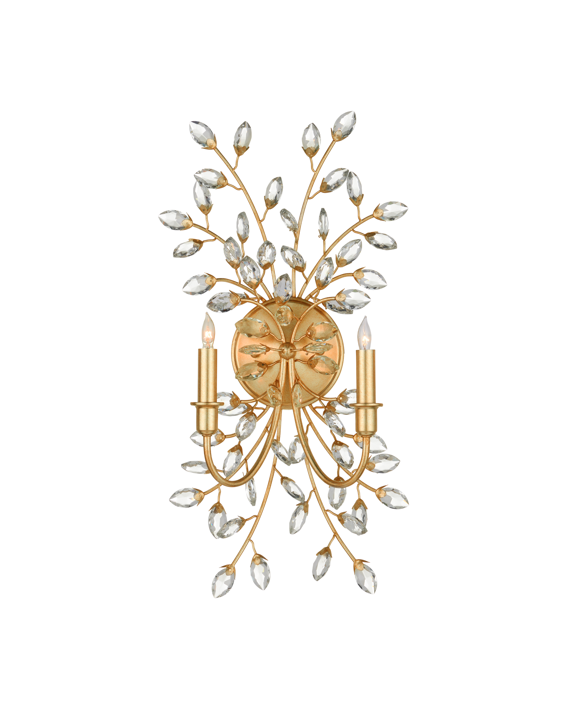 Forget-Me-Not Gold Wall Sconce