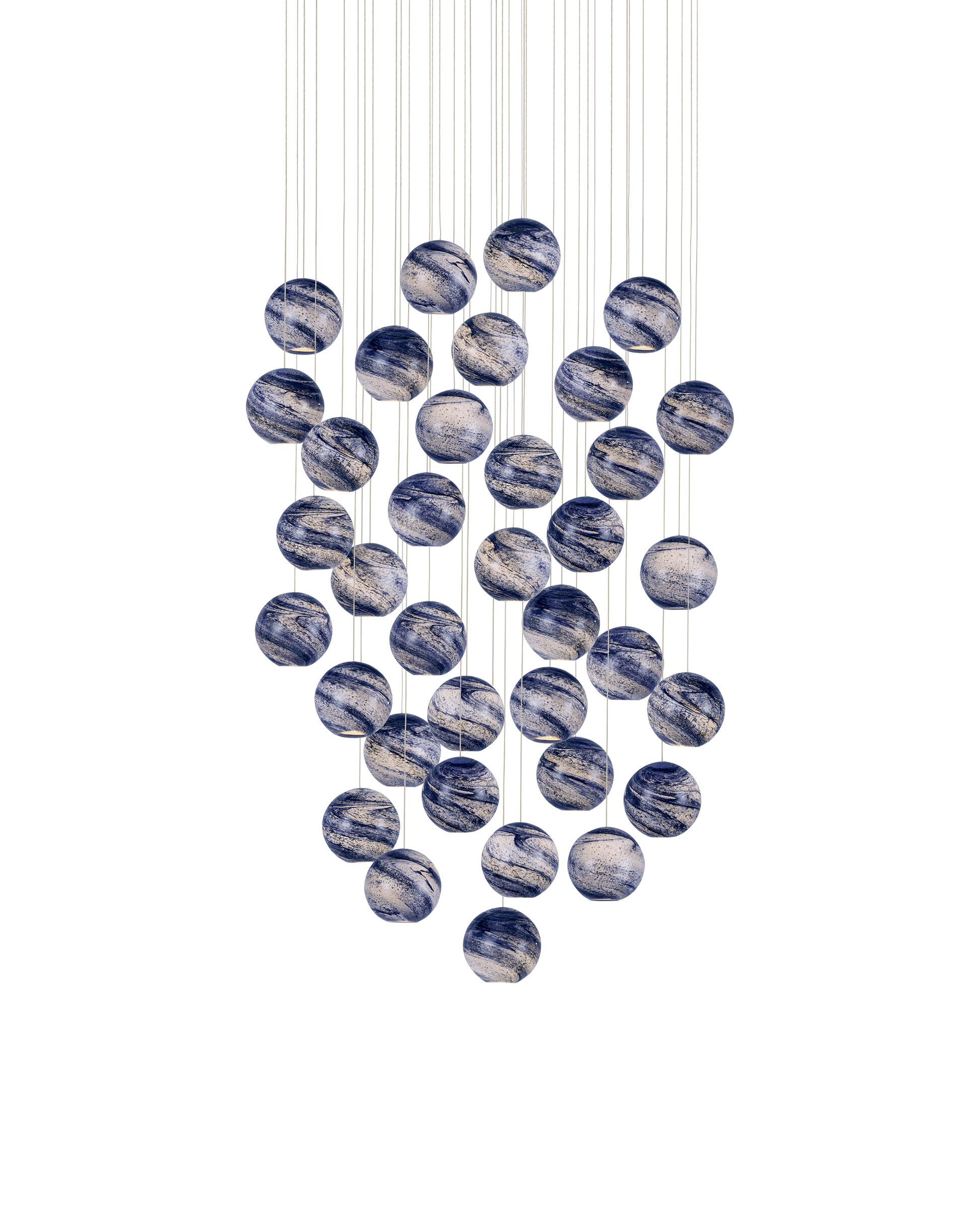 Palatino 36-Light Round Multi-Drop Pendant