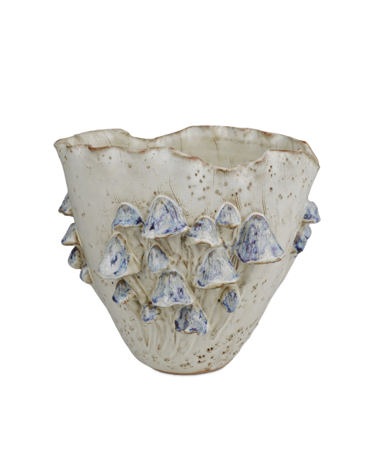Black Forest Mushrooms Medium Ivory Vase
