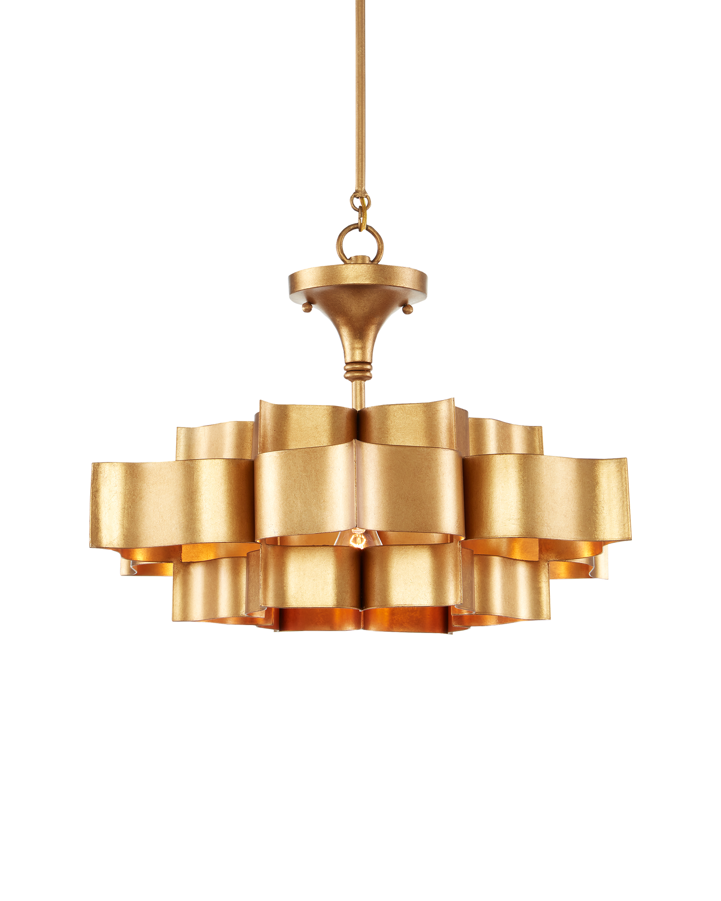 Grand Lotus Small Gold Chandelier