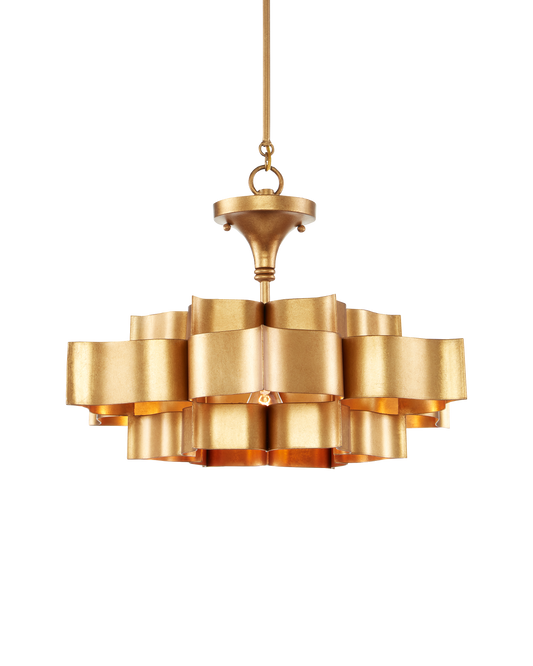 Grand Lotus Small Gold Chandelier