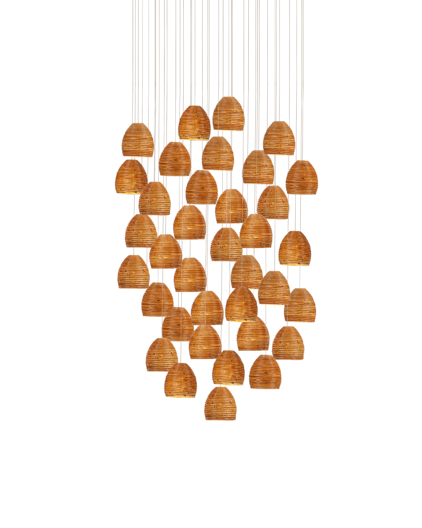 Beehive 36-Light Round Multi-Drop Pendant