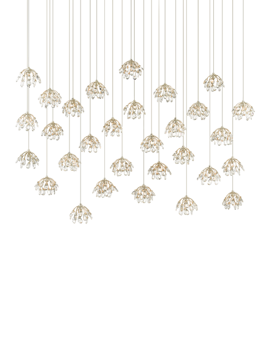 Crystal Bud 30-Light Linear Multi-Drop Pendant