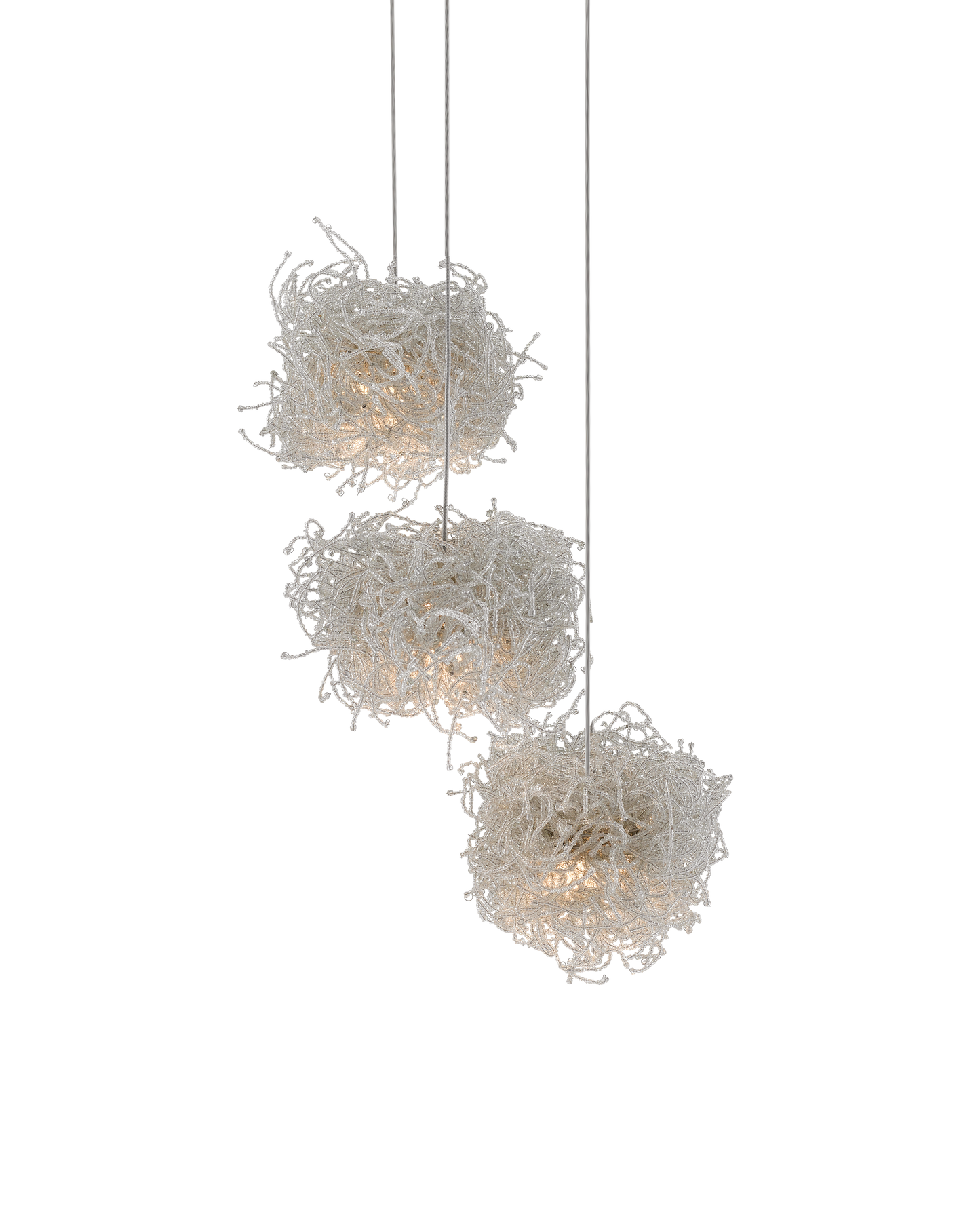 Birds Nest 3-Light Round Multi-Drop Pendant