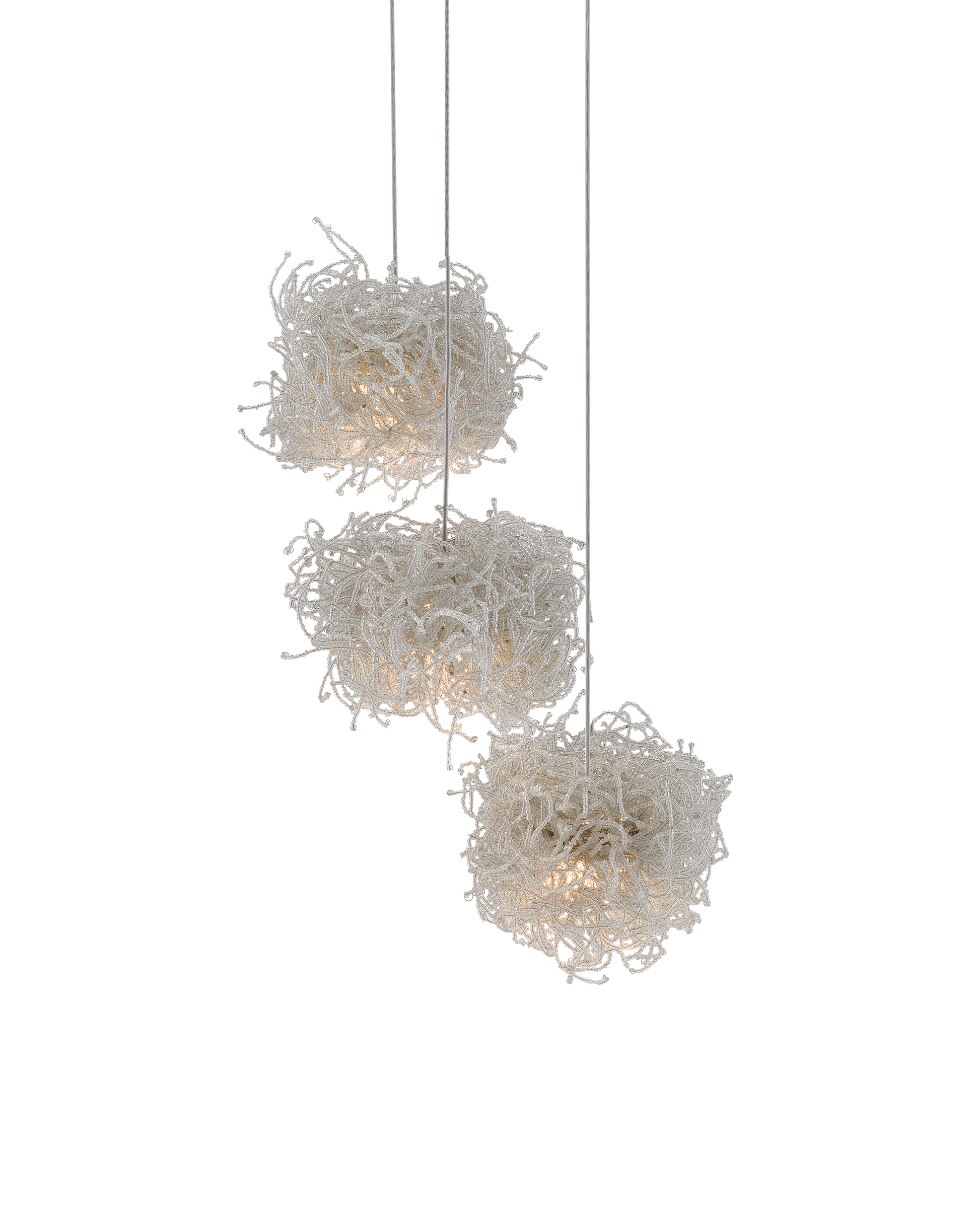Birds Nest 3-Light Round Multi-Drop Pendant