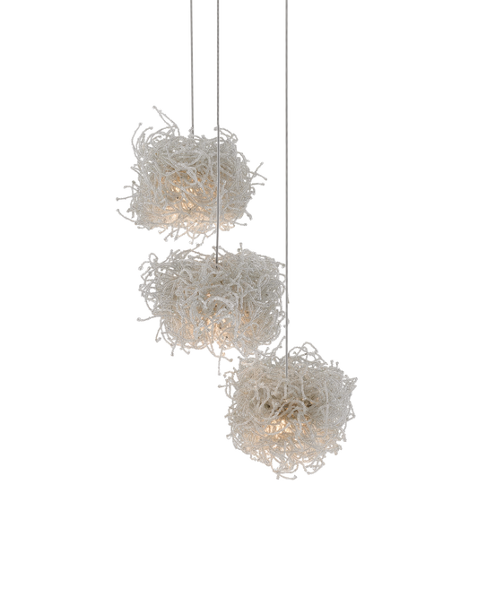 Birds Nest 3-Light Round Multi-Drop Pendant