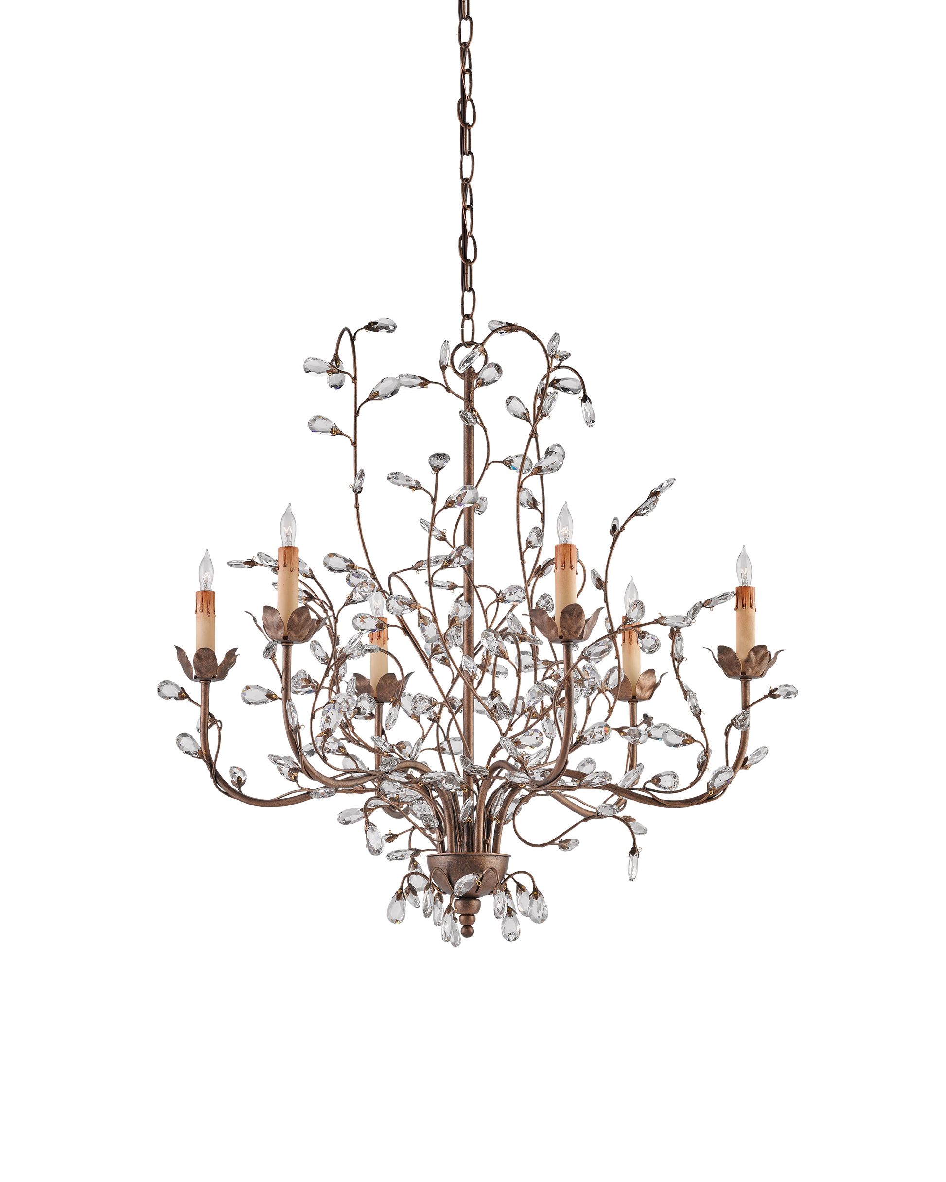 Crystal Bud Medium Gold Chandelier