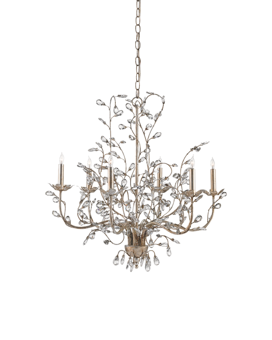 Crystal Bud Medium Silver Chandelier