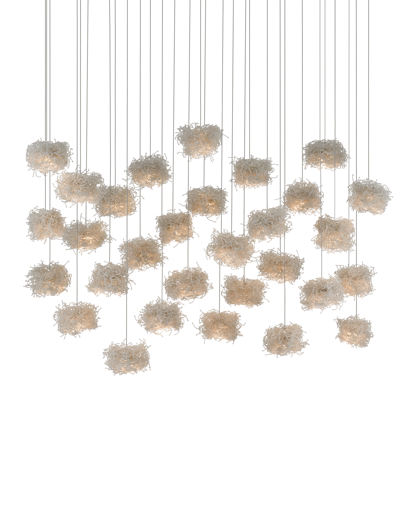 Birds Nest 30-Light Linear Multi-Drop Pendant