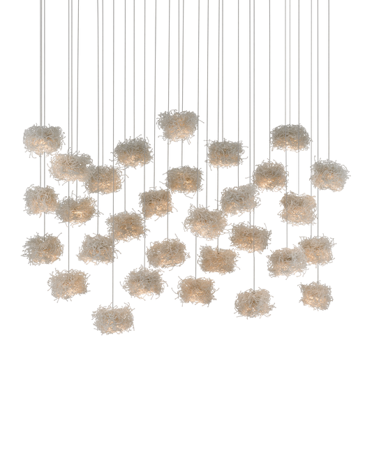 Birds Nest 30-Light Linear Multi-Drop Pendant