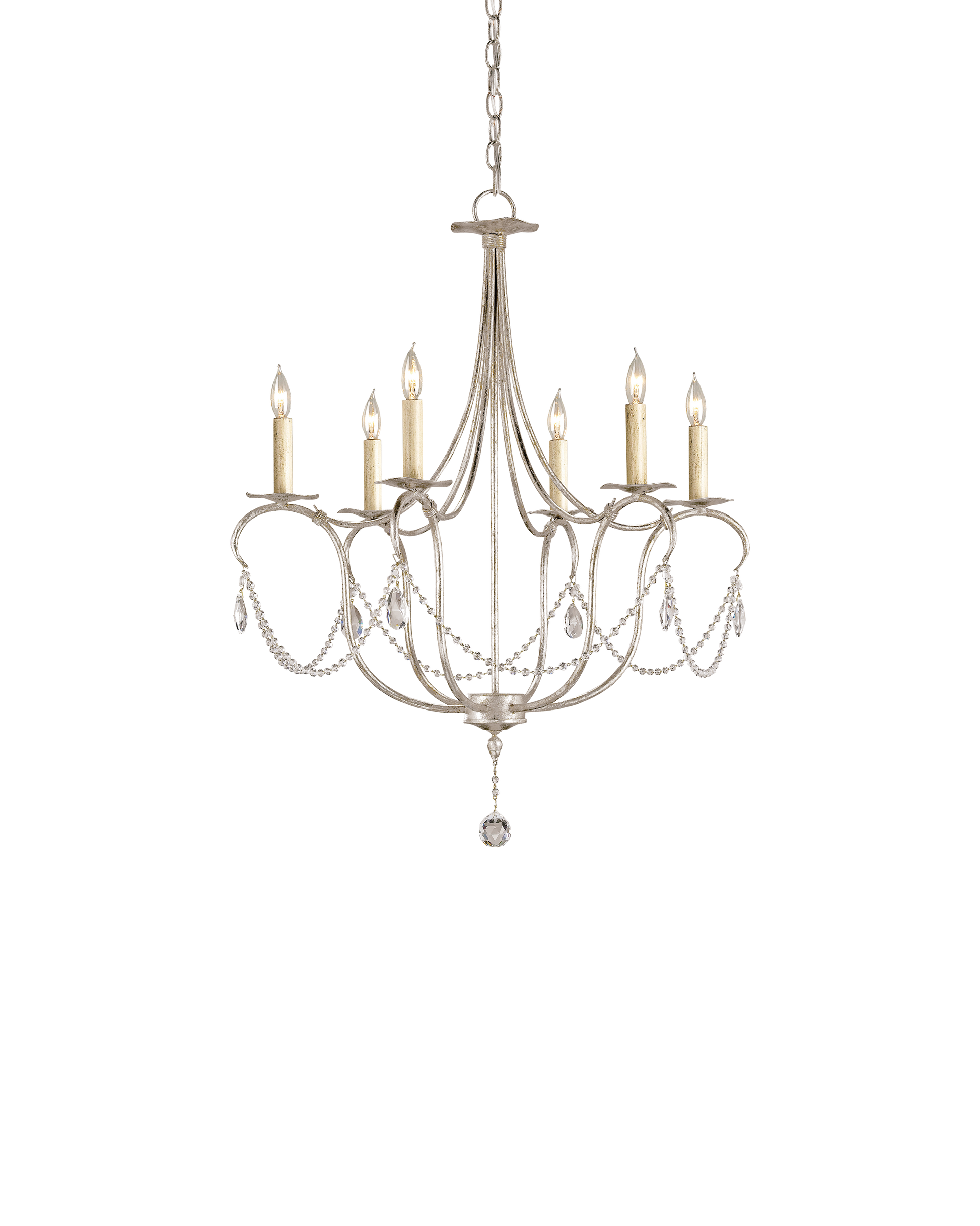 Crystal Lights Small Silver Chandelier