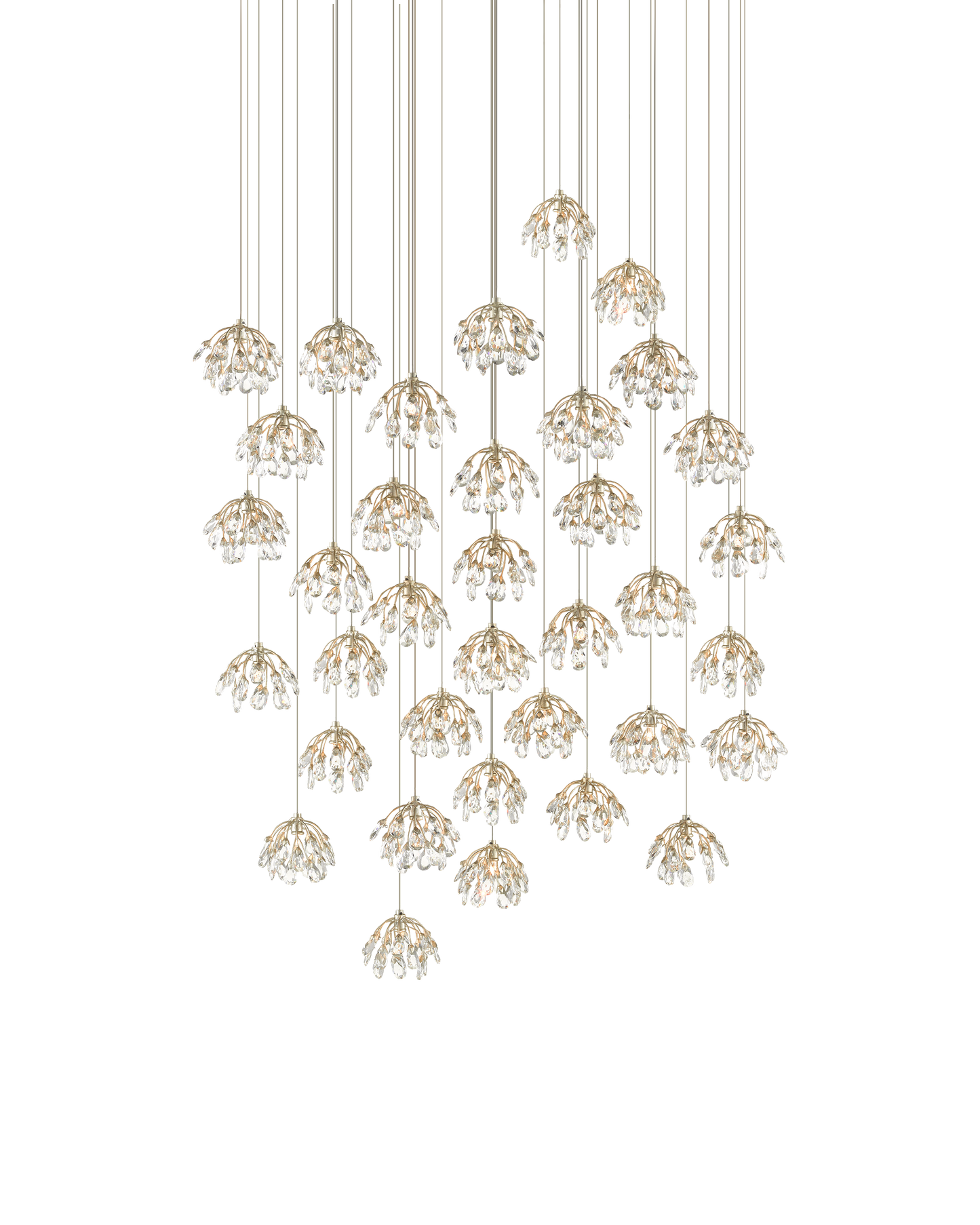 Crystal Bud 36-Light Round Multi-Drop Pendant