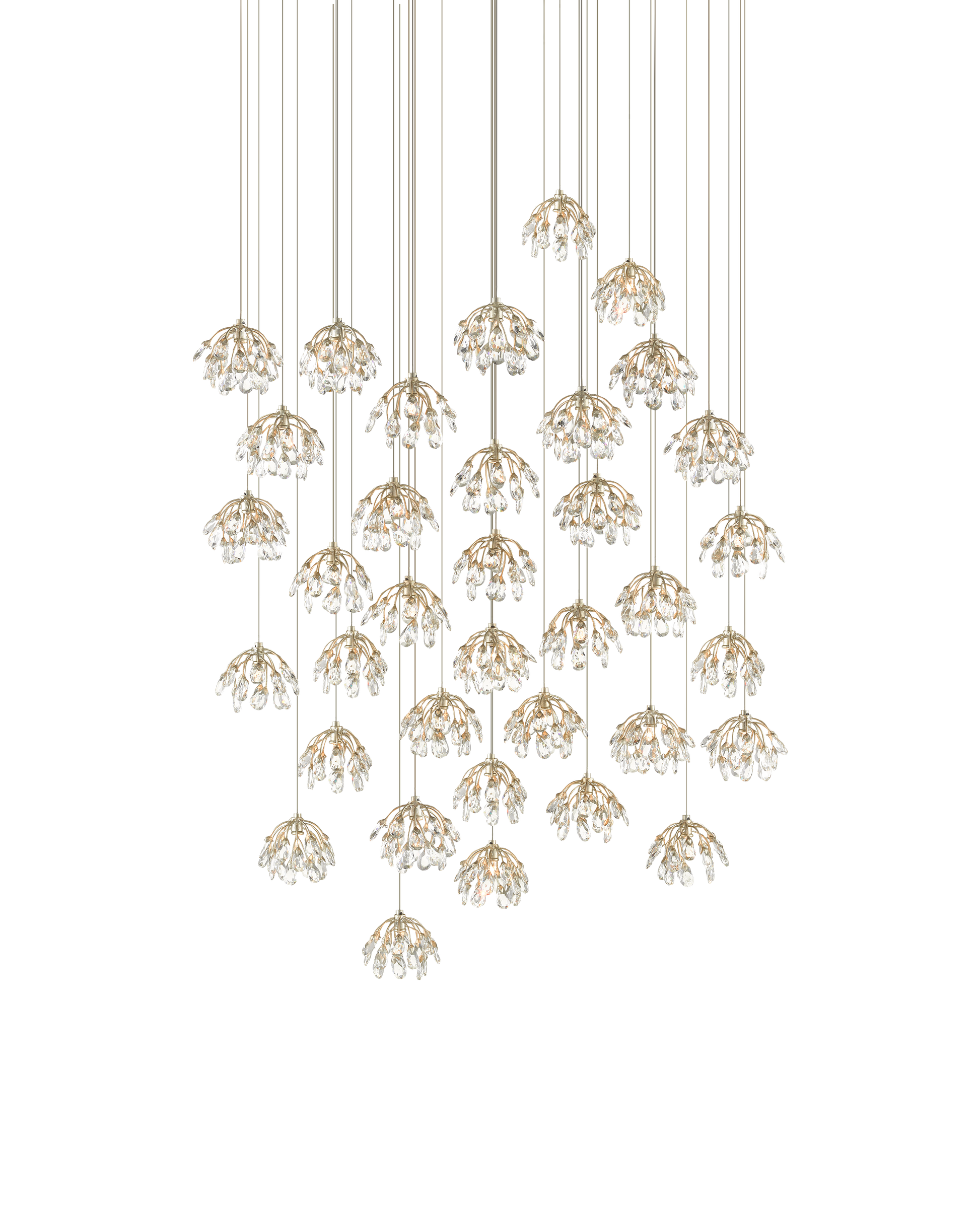 Crystal Bud 36-Light Round Multi-Drop Pendant
