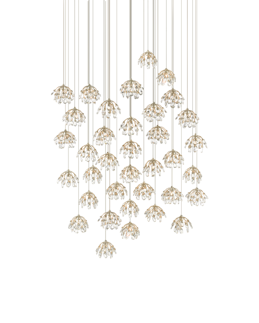 Crystal Bud 36-Light Round Multi-Drop Pendant