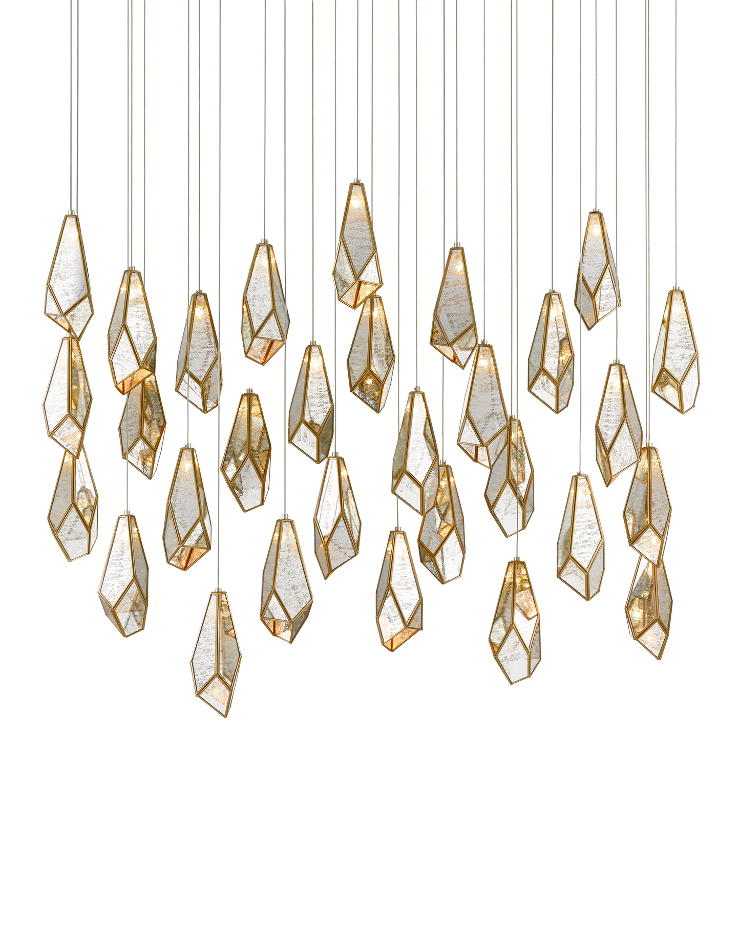 Glace Mirror 30-Light Linear Multi-Drop Pendant