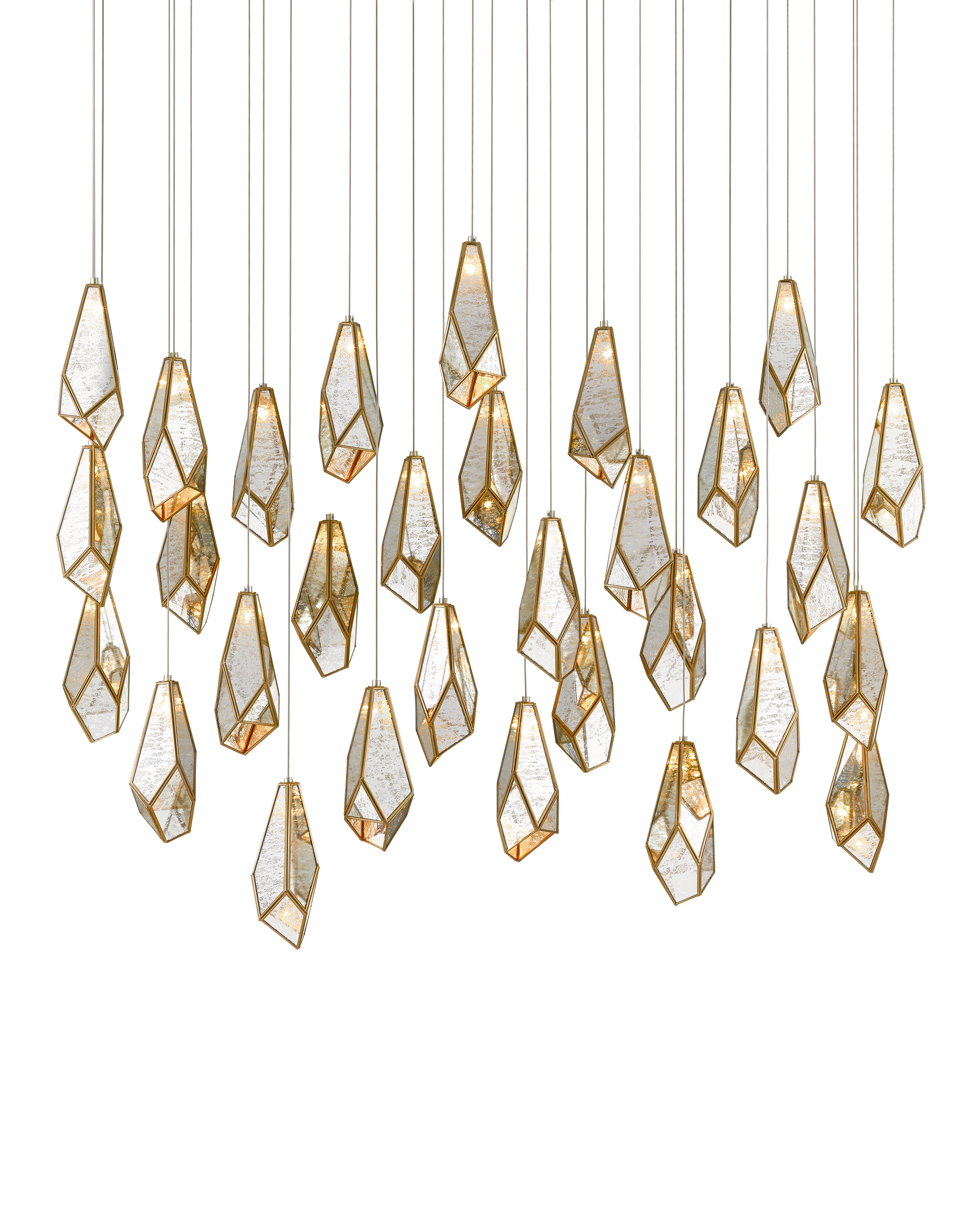 Glace Mirror 30-Light Linear Multi-Drop Pendant