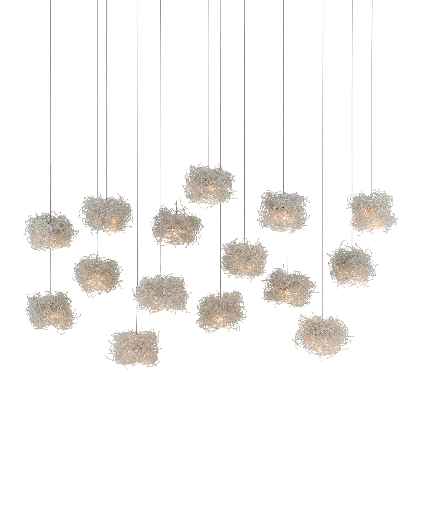 Birds Nest 15-Light Linear Multi-Drop Pendant