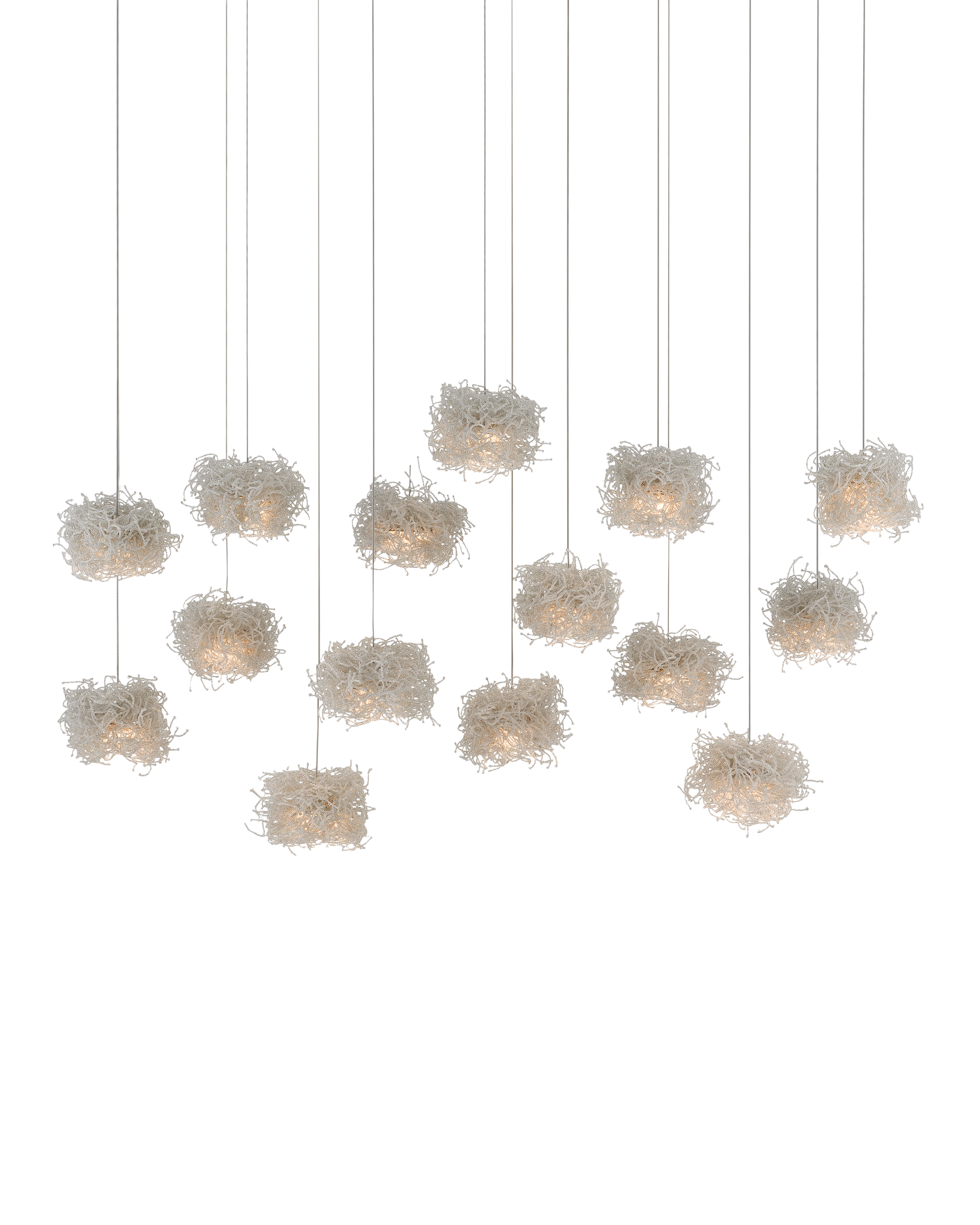 Birds Nest 15-Light Linear Multi-Drop Pendant