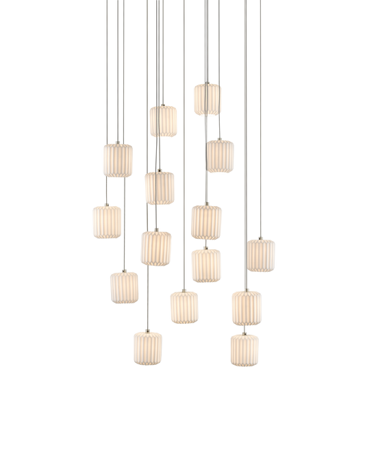 Dove 15-Light Round Multi-Drop Pendant